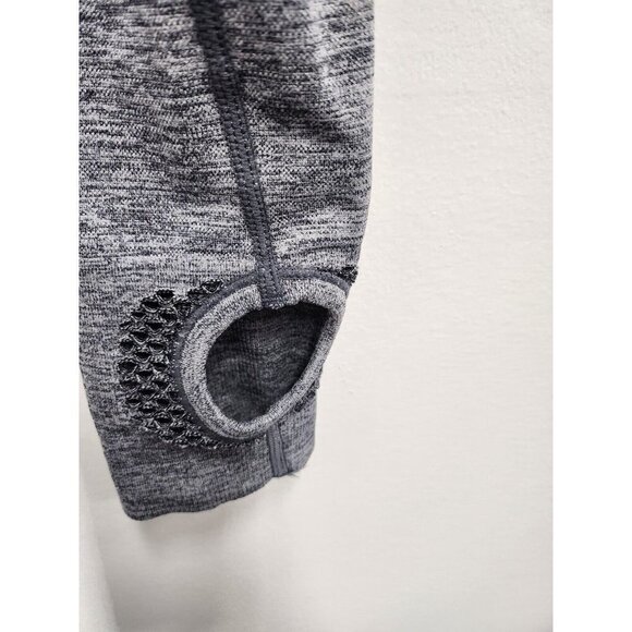 Joy Lab Womens Long Sleeve Exercise Top Small Gray Cropped Mesh Activewear - Picture 5 of 6